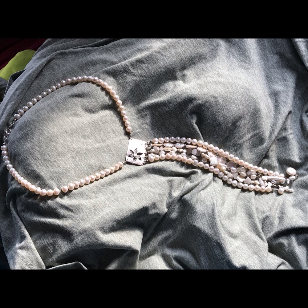 Pearl “necktie” necklace